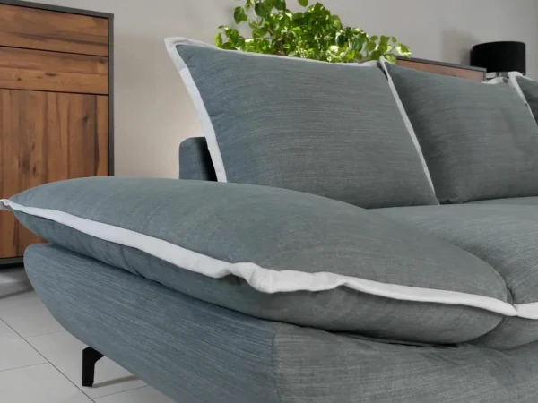 boutique Canapé D’angle Convertible ARRAS Avec Méridienne Droite Tissu Gris Clair 4