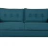 à prix d'occasion Canapé Convertible 3 Places En Tissu Bleu Canard Et Bois Clair Avec Matelas 9 Cm BEAUBOURG 28