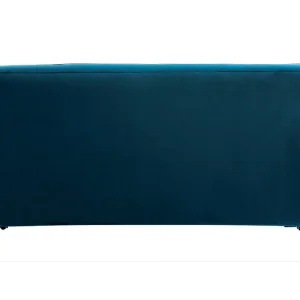 Canapé Convertible 3 Places En Tissu Velours Bleu Paon Et Bois Clair Avec Matelas 9 Cm CIGALE marque pas cher 16