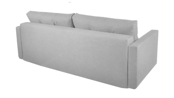 garantis authentique Canapé Convertible Avec Coffre 3 Places En Tissu Gris Clair Et Bois Clair MIRA 6