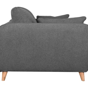 Canapé Convertible Scandinave 3 Places En Tissu Gris Anthracite Et Bois Clair Avec Matelas 10 Cm CREEP SOLDES TOUT À 16