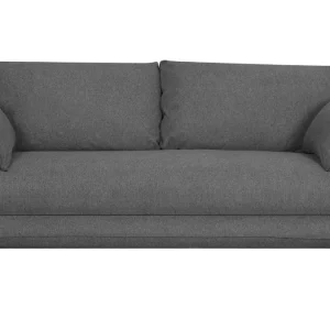 Canapé Convertible Scandinave 3 Places En Tissu Gris Anthracite Et Bois Clair Avec Matelas 10 Cm CREEP SOLDES TOUT À 12