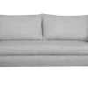 Large choix en ligne Canapé Convertible Scandinave 3 Places En Tissu Gris Clair Et Bois Clair Avec Matelas 10 Cm VENDOME 25
