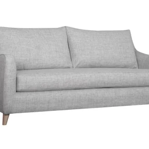Large choix en ligne Canapé Convertible Scandinave 3 Places En Tissu Gris Clair Et Bois Clair Avec Matelas 10 Cm VENDOME 12