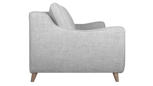 Large choix en ligne Canapé Convertible Scandinave 3 Places En Tissu Gris Clair Et Bois Clair Avec Matelas 10 Cm VENDOME 5