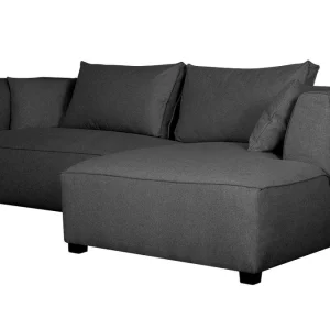grossiste Canapé D’angle Droit Moderne Modulable Tissu Gris Anthracite PLURIEL 13