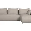 Canapé D’angle Droit Modulable Avec Chauffeuse Double En Tissu Beige PLURIEL boutique paris 29
