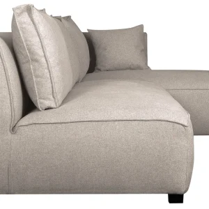 Canapé D’angle Droit Modulable Avec Chauffeuse Double En Tissu Beige PLURIEL boutique paris 12