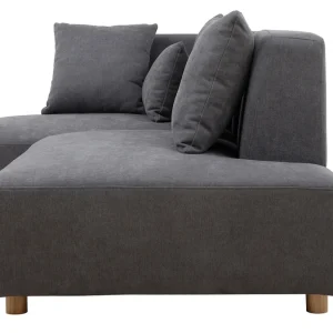 à prix imbattables Canapé D’angle Gauche 3 Places En Tissu Effet Velours Gris Et Bois Clair HARLEM 13