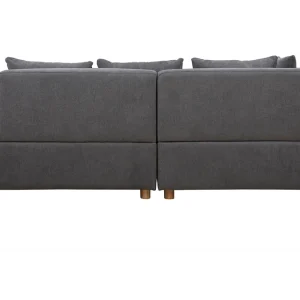 à prix imbattables Canapé D’angle Gauche 3 Places En Tissu Effet Velours Gris Et Bois Clair HARLEM 15