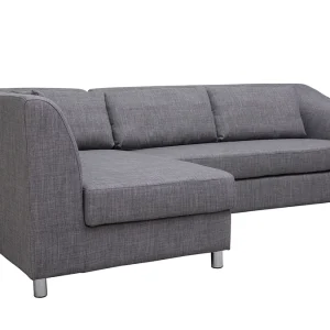 à prix promos Canapé D’angle Gauche Convertible Avec Coffre 3 Places En Tissu Gris Et Acier Chromé MIAMI 13