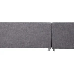 à prix promos Canapé D’angle Gauche Convertible Avec Coffre 3 Places En Tissu Gris Et Acier Chromé MIAMI 17