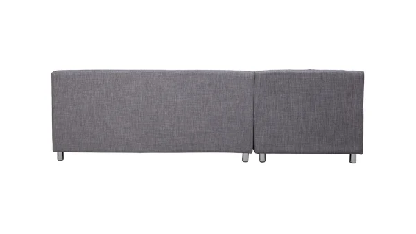 à prix promos Canapé D’angle Gauche Convertible Avec Coffre 3 Places En Tissu Gris Et Acier Chromé MIAMI 5