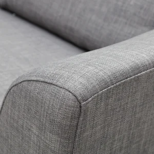 à prix promos Canapé D’angle Gauche Convertible Avec Coffre 3 Places En Tissu Gris Et Acier Chromé MIAMI 23