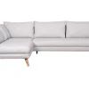 Couleurs variées Canapé D’angle Gauche Scandinave 5 Places En Tissu Gris Clair Chiné Et Bois Clair CREEP 22