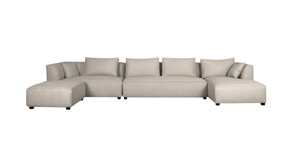à prix promos Canapé D’angle Modulable Grand Format 4 éléments Beige PLURIEL 1
