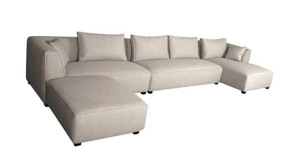 à prix promos Canapé D’angle Modulable Grand Format 4 éléments Beige PLURIEL 3