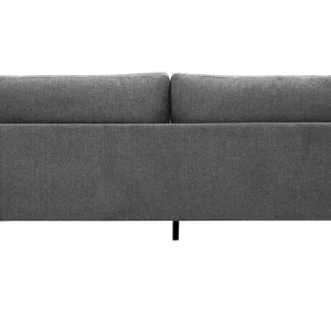 en ligne Canapé Design 3 Places En Tissu Effet Velours Texturé Gris Et Métal Noir MOSCO 16