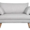 haute qualité Canapé Scandinave 2 Places En Tissu Gris Clair Chiné Et Bois Clair CREEP 28