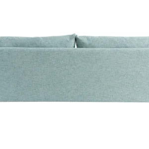 l'unique style Canapé Scandinave 3 Places En Tissu Bleu Glacier Et Bois Clair CREEP 15