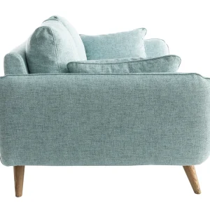 l'unique style Canapé Scandinave 3 Places En Tissu Bleu Glacier Et Bois Clair CREEP 13