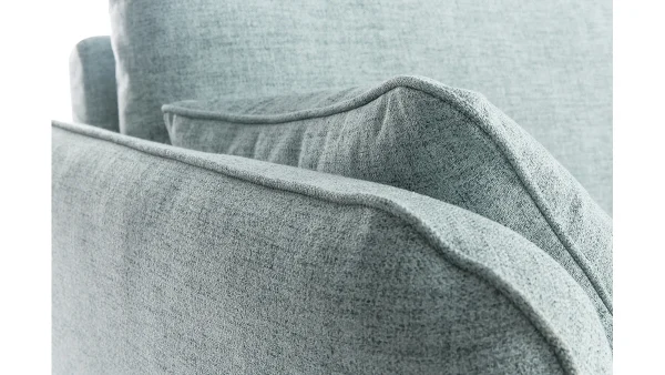 l'unique style Canapé Scandinave 3 Places En Tissu Bleu Glacier Et Bois Clair CREEP 6
