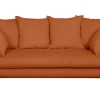 Canapé Scandinave 3 Places En Tissu Velours Côtelé Terre Brûlée Et Bois Clair OLYMPIA Satisfait ou Remboursé 26