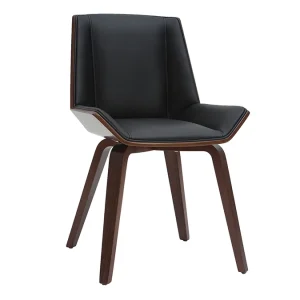 soldes magasin Chaise Design Noir Et Bois Foncé Noyer MELKIOR 11