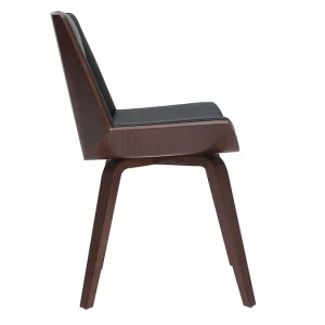 soldes magasin Chaise Design Noir Et Bois Foncé Noyer MELKIOR 13