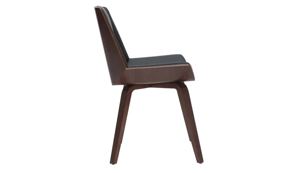 soldes magasin Chaise Design Noir Et Bois Foncé Noyer MELKIOR 4