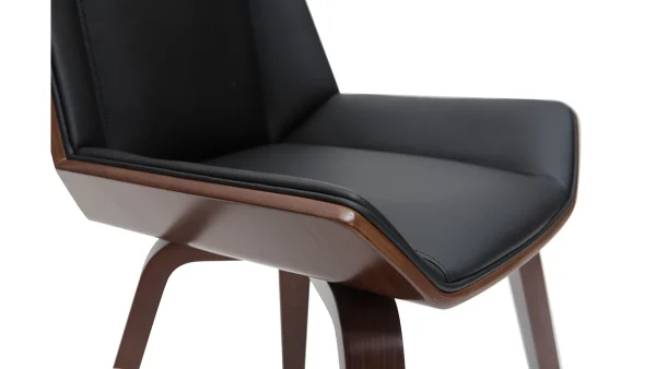 soldes magasin Chaise Design Noir Et Bois Foncé Noyer MELKIOR 6