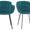 Chaises Design En Tissu Velours Bleu Pétrole Et Métal Noir (lot De 2) SAKE Couleurs variées 31