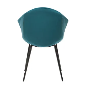 Chaises Design En Tissu Velours Bleu Pétrole Et Métal Noir (lot De 2) TAYA Top ventes 15