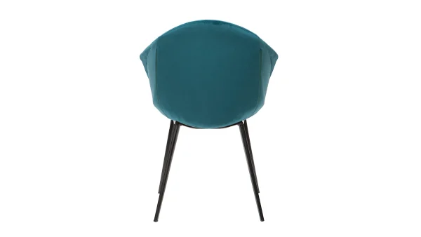 Chaises Design En Tissu Velours Bleu Pétrole Et Métal Noir (lot De 2) TAYA Top ventes 5