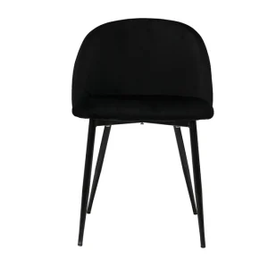 Chaises Design Noires En Tissu Velours Et Métal (lot De 2) CELESTE grande qualité 13