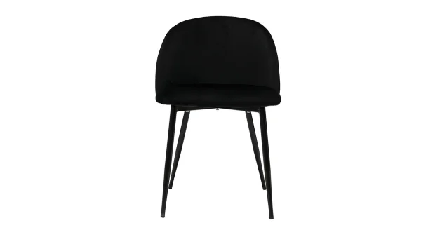 Chaises Design Noires En Tissu Velours Et Métal (lot De 2) CELESTE grande qualité 3