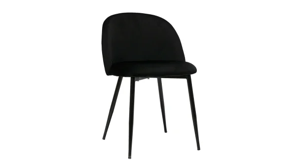 Chaises Design Noires En Tissu Velours Et Métal (lot De 2) CELESTE grande qualité 4