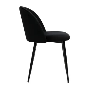 Chaises Design Noires En Tissu Velours Et Métal (lot De 2) CELESTE grande qualité 17