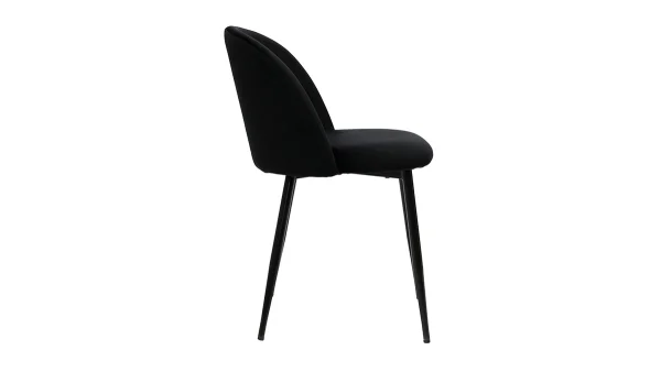 Chaises Design Noires En Tissu Velours Et Métal (lot De 2) CELESTE grande qualité 5