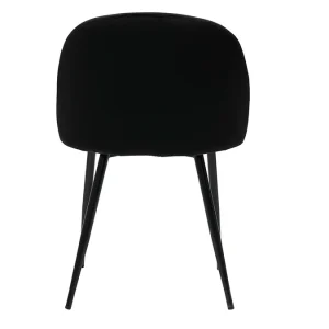 Chaises Design Noires En Tissu Velours Et Métal (lot De 2) CELESTE grande qualité 19
