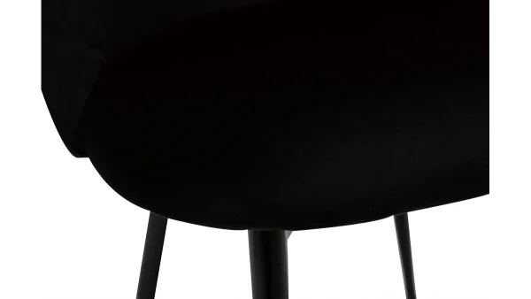 Chaises Design Noires En Tissu Velours Et Métal (lot De 2) CELESTE grande qualité 7