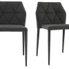 Chaises Empilables Design En Tissu Gris Foncé (lot De 2) KARLA soldes ligne 23