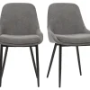 Chaises En Tissu Effet Velours Gris Et Métal Noir (lot De 2) HOLO marque moins cher 29