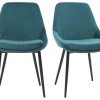Chaises En Tissu Velours Bleu Pétrole Et Métal Noir (lot De 2) HOLO – Miliboo & Stéphane Plaza pas cher 23