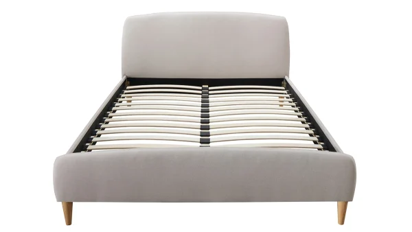 Lit 2 Places 140×200 Cm En Tissu Beige NIELS achat 1
