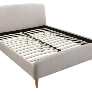 Lit 2 Places 140×200 Cm En Tissu Beige NIELS achat 9