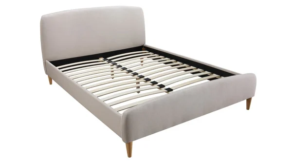Lit 2 Places 140×200 Cm En Tissu Beige NIELS achat 3